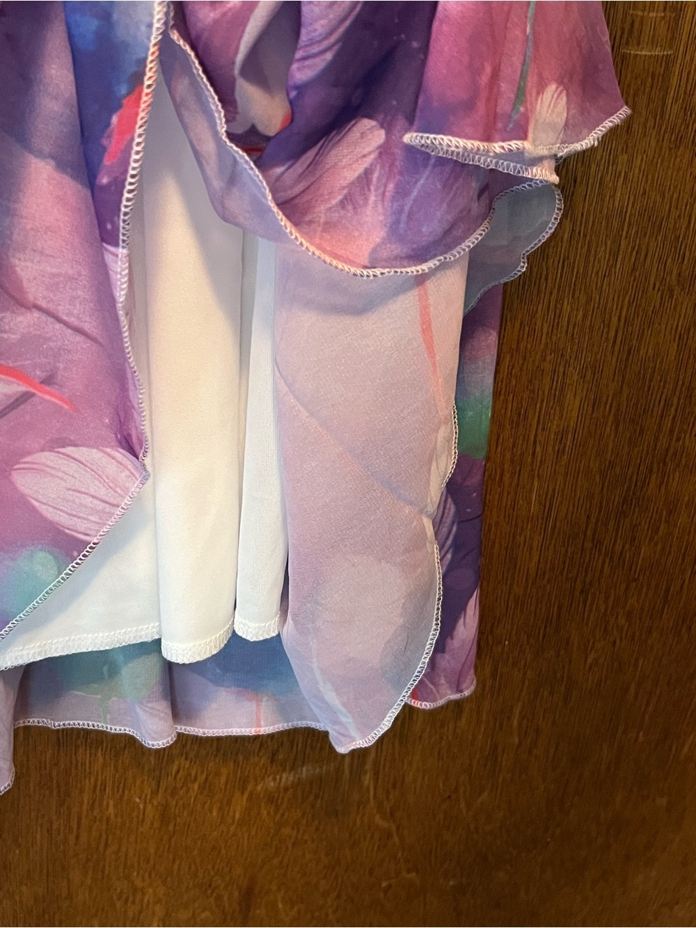 Women's Floral Watercolor Maxi Skirt - Pink & Purple - Picture 3 of 5